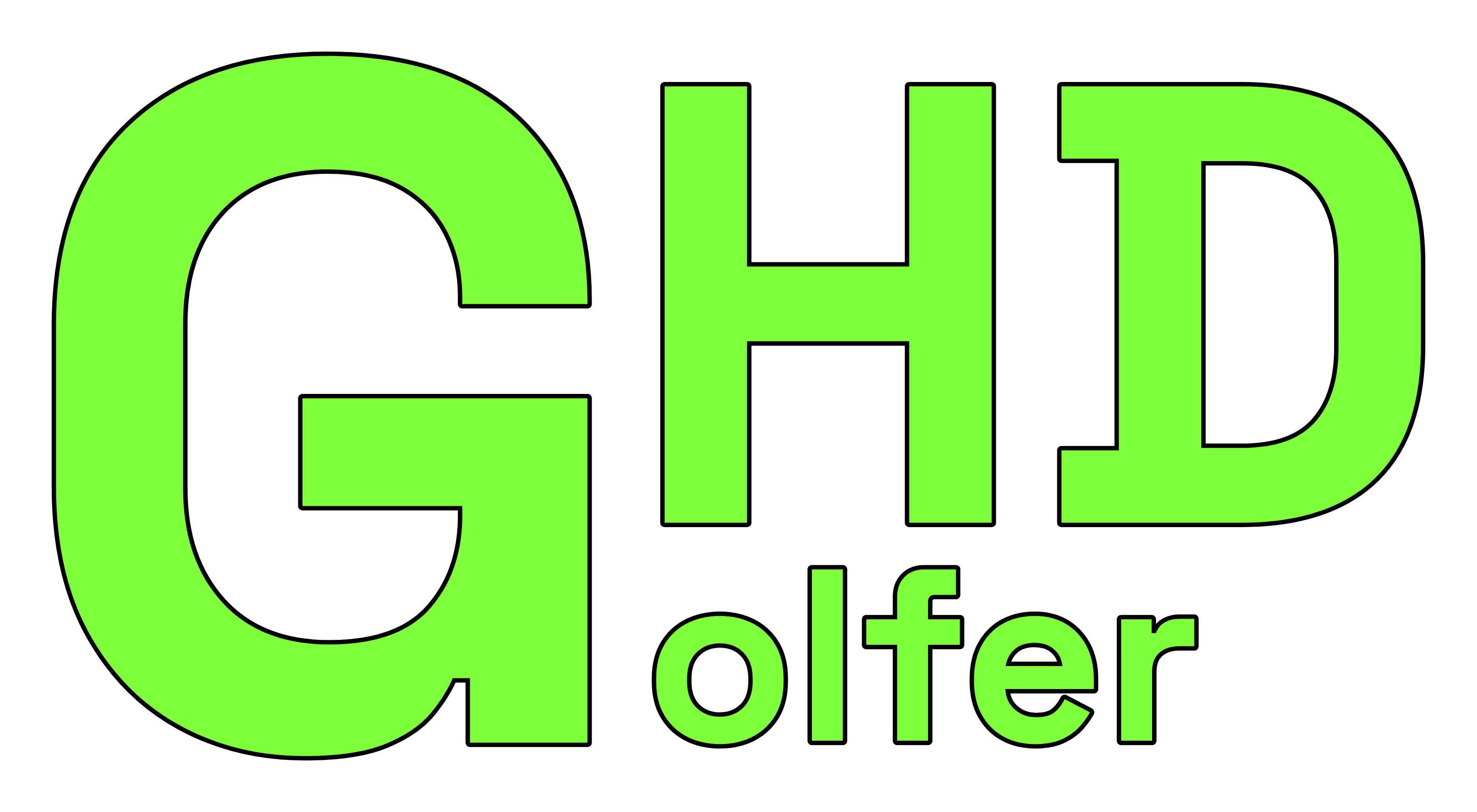 GolferHD GHD badge — upright on white
