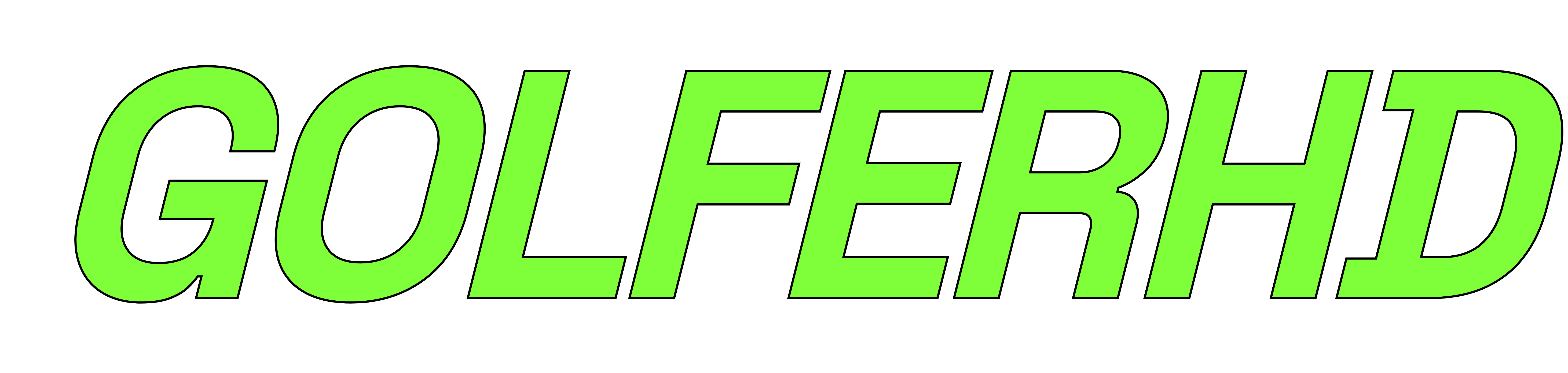 GolferHD wordmark on a golf ball
